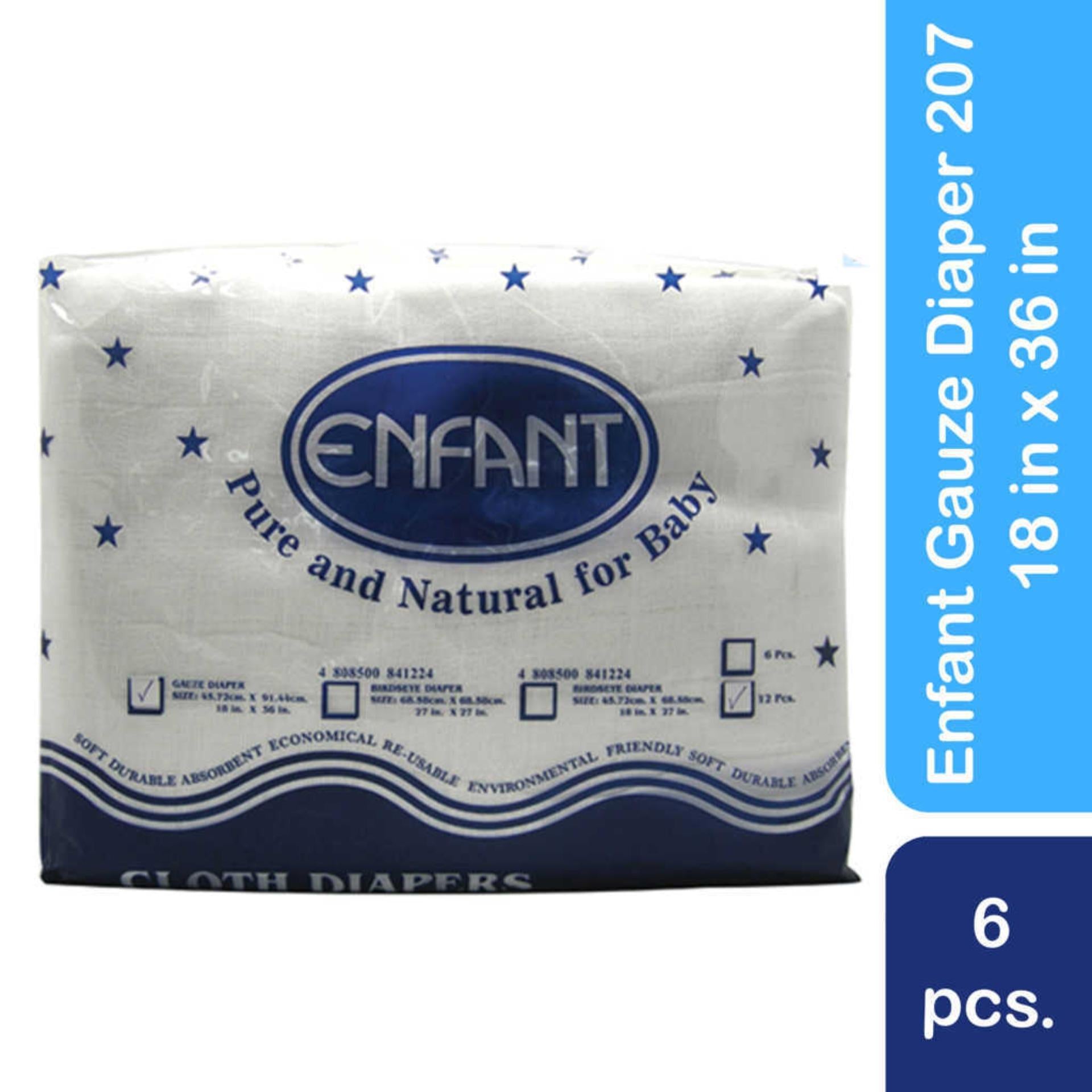Enfant 207 Baby Lampin Cloth Gauze Diaper Pack of White Newborn  (Up to 5kg)