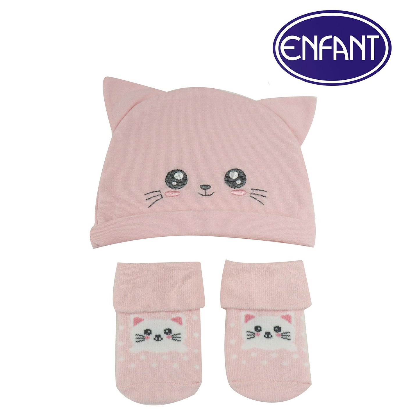 Enfant Baby Hat & Socks Set (Pink)