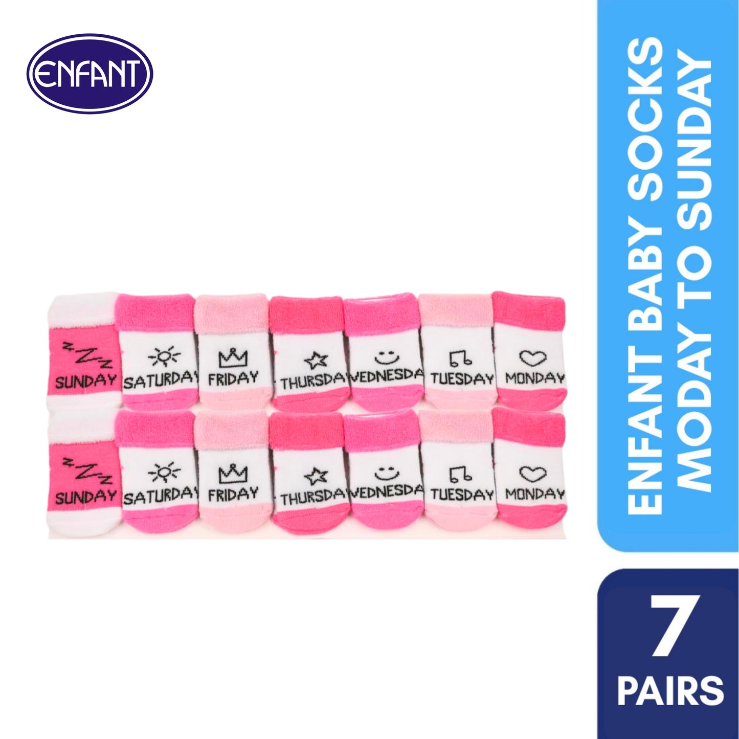 Enfant Baby Boy Socks Monday to Sunday Set of 7 (0-6)