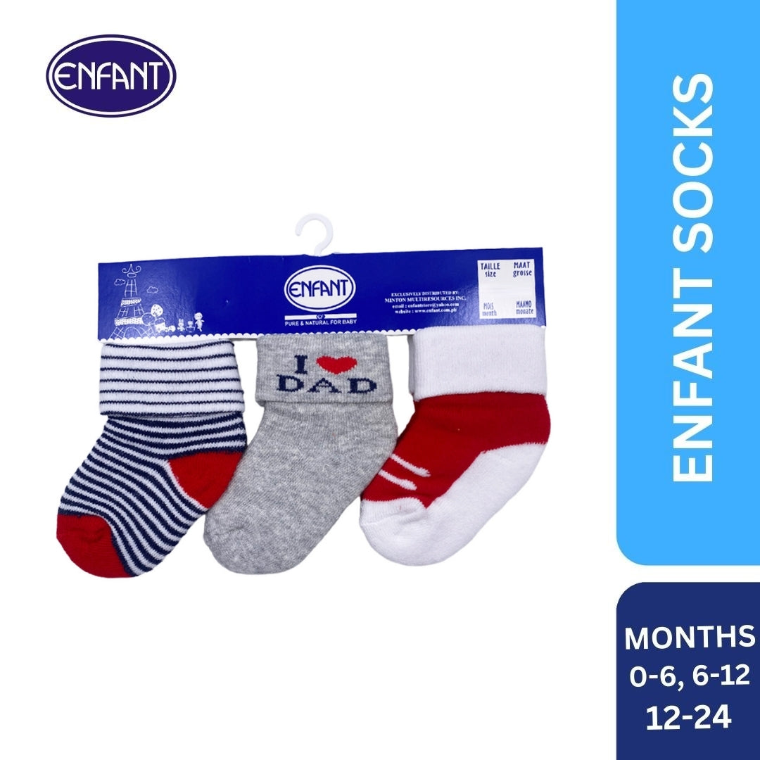 enfant baby boys socks i love dad socks for 0-6/-6-12/12-24