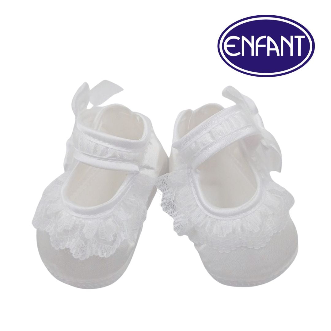 ENFANT BABY BAPTISMAL SHOES WITH VELCRO RIBBON