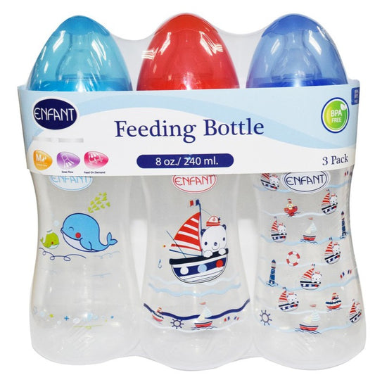 Enfant Feeding Bottles 8oz  Boy Pack of 3