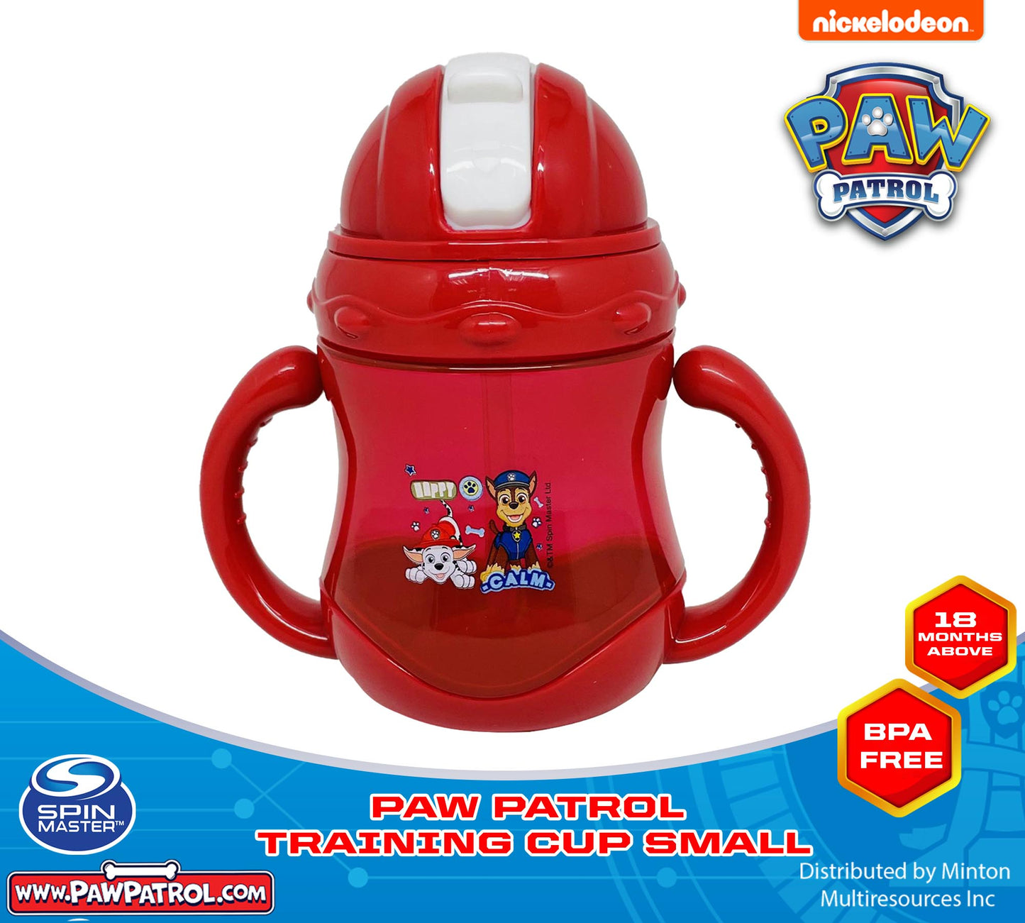 PAW PATROL TRAINING CUP with Straw and cover