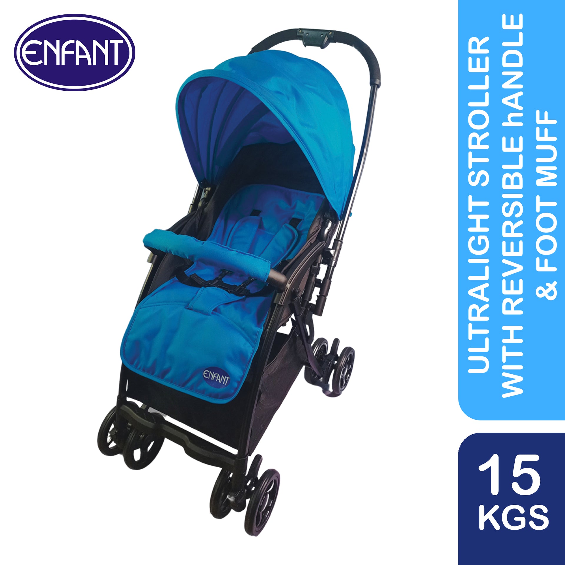 Enfant Baby Ultralight Stroller with Reversible Handle (red) Blue