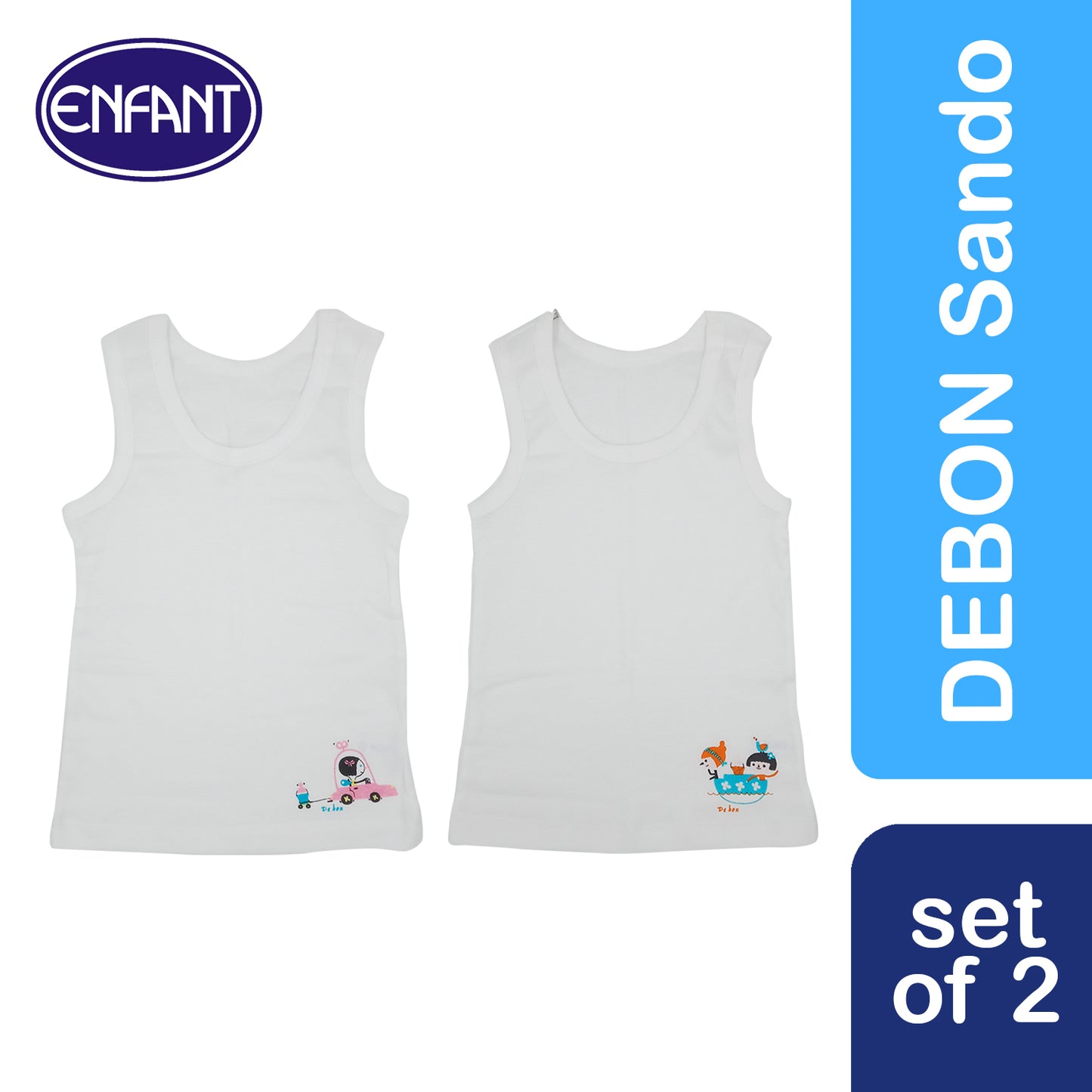 Enfant Vest Sando Girl with cute design (1-4 yrs old)