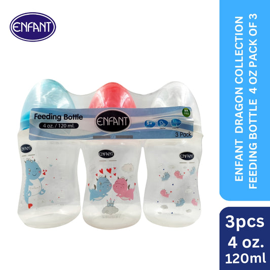 Enfant Dragon Collection Feeding Bottle set of 3 4oz (SX)