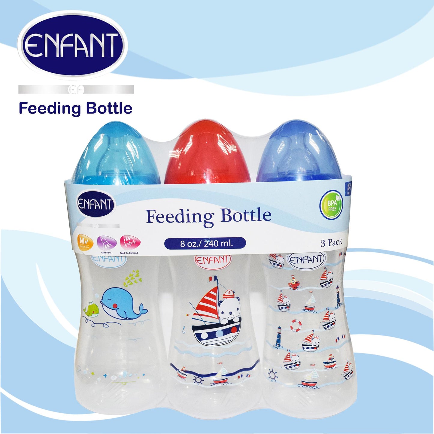 Enfant Feeding Bottle set of 3 8 oz(SX)