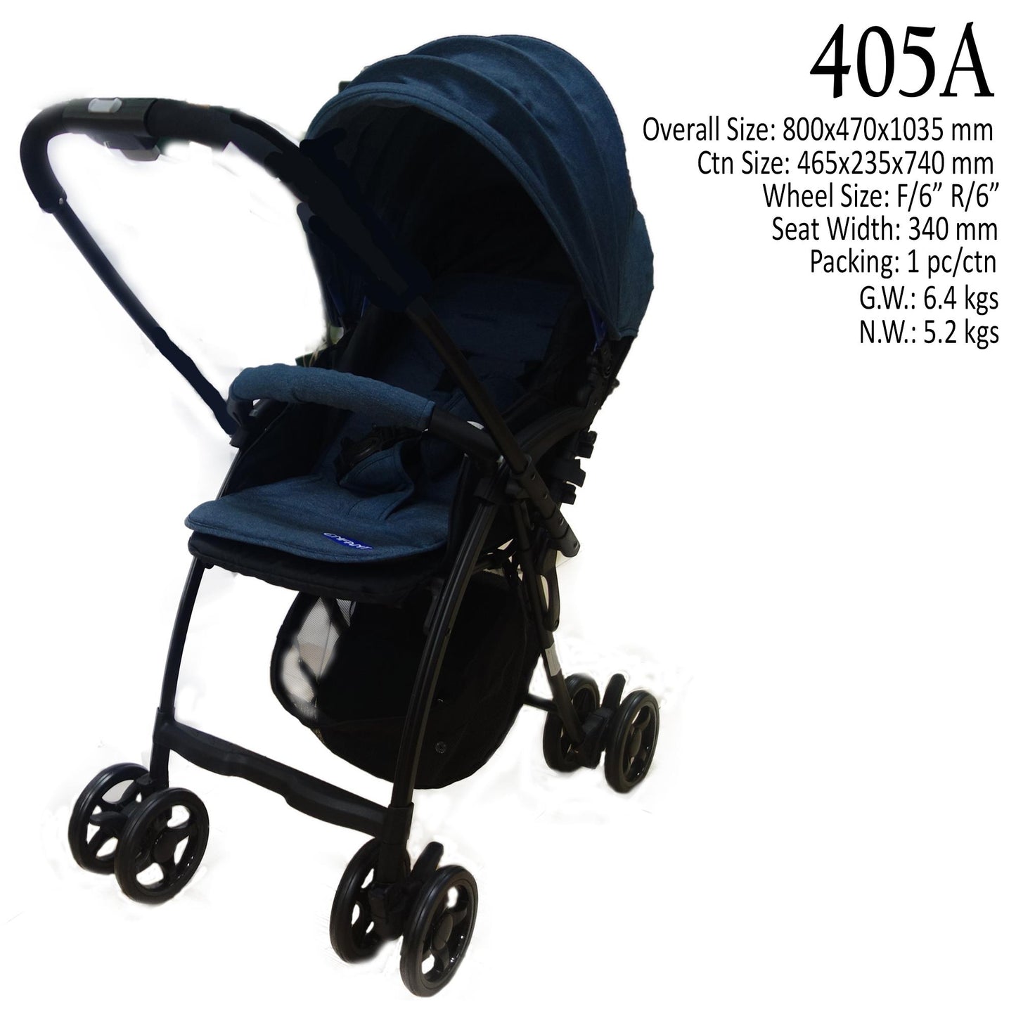 Enfant Baby Ultralight Stroller with Reversible Handle (blue)