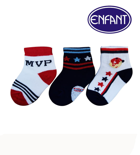 Enfant Baby Boys Socks for 0-6/6-12/12-24 months (3 PAIRS)