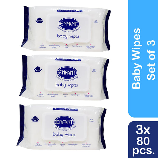 Enfant Baby Wipes 80 Sheets Set of 3