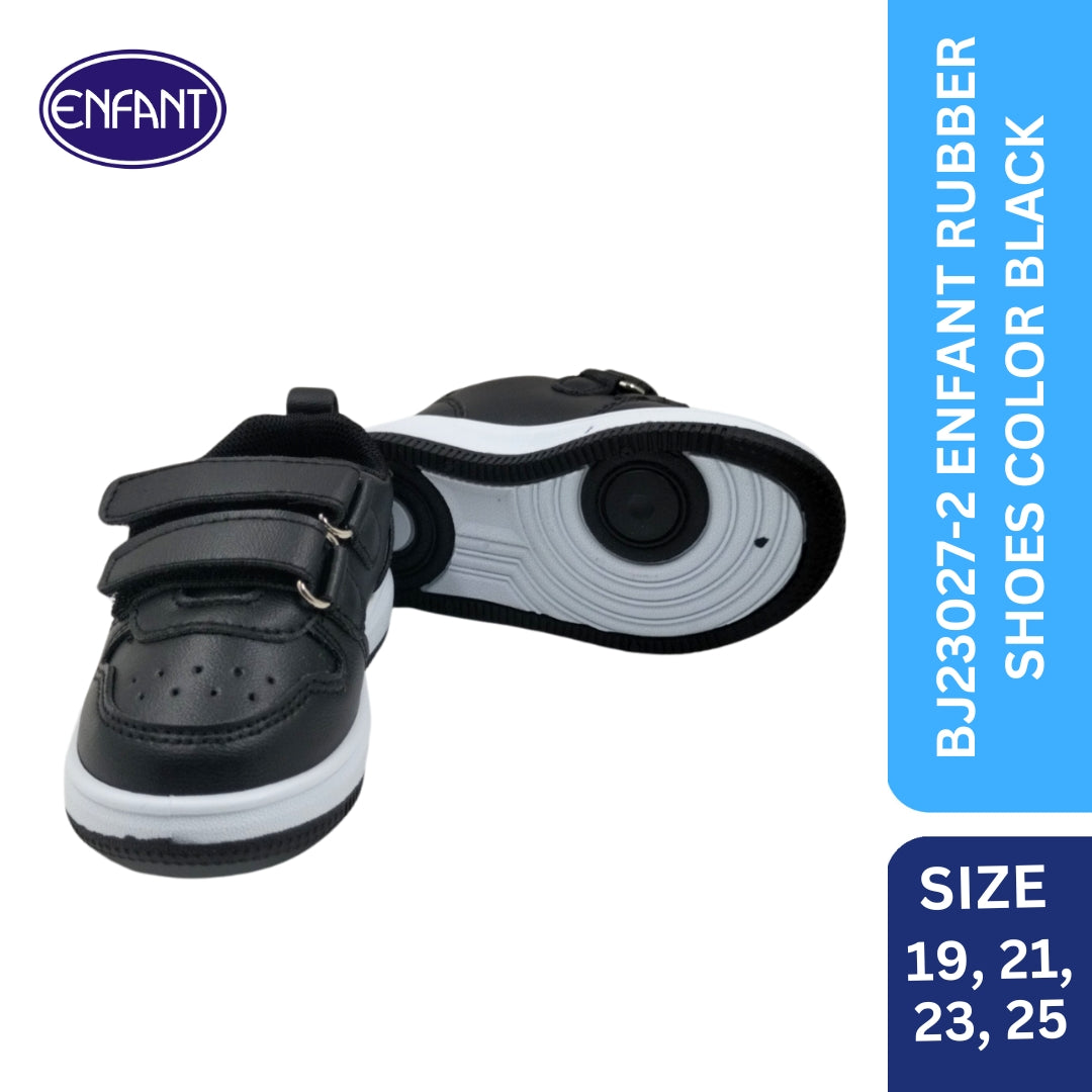 ENFANT BABY BLACK RUBBER SHOES FOR BOY