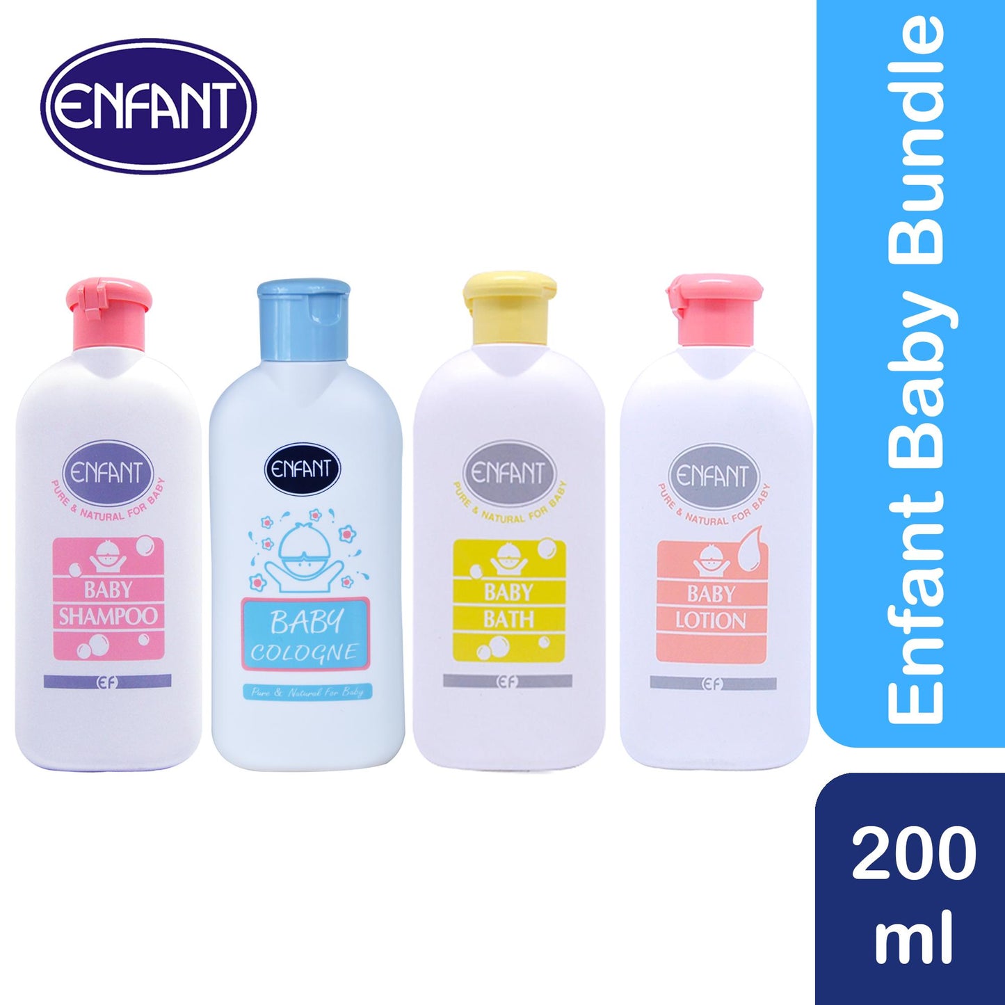 Enfant Baby Bath Bundle Set  200ml - Shampoo, Lotion, Bath, Cologne 200ml