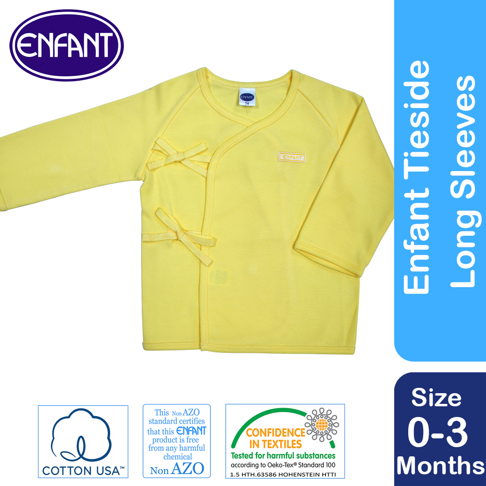 ENFANT Baby Newborn LongSleeves Tieside  SHIRT 100% COTTON US