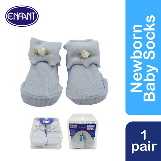 Enfant Newborn Baby Socks with Ribbon - 1 pair