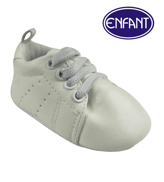 Enfant Baby Boy Shoes with  Design (White)