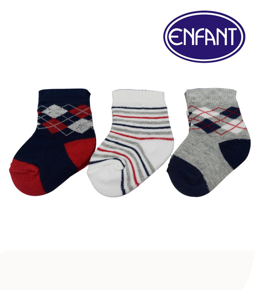 Enfant Baby Socks Set of 3 (blue/white/gray)