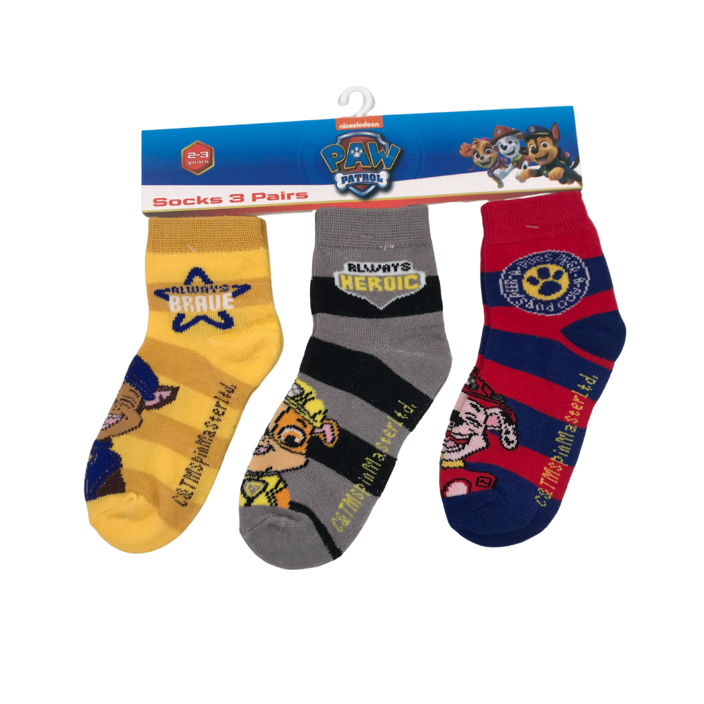 PAW PATROL SOCKS FOR BOYS SOCKS SET OF 3 FOR 1-2/ 2-3/ 3-5 YRS OLD