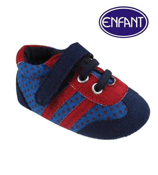 Enfant Baby Boy Shoes with Design (Red/Blue)