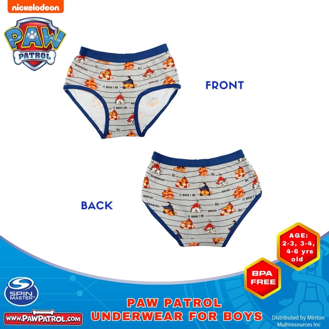 Paw Patrol Underwear Brief for Toddle kids Boys 1-6 yrs old (3 Pairs)