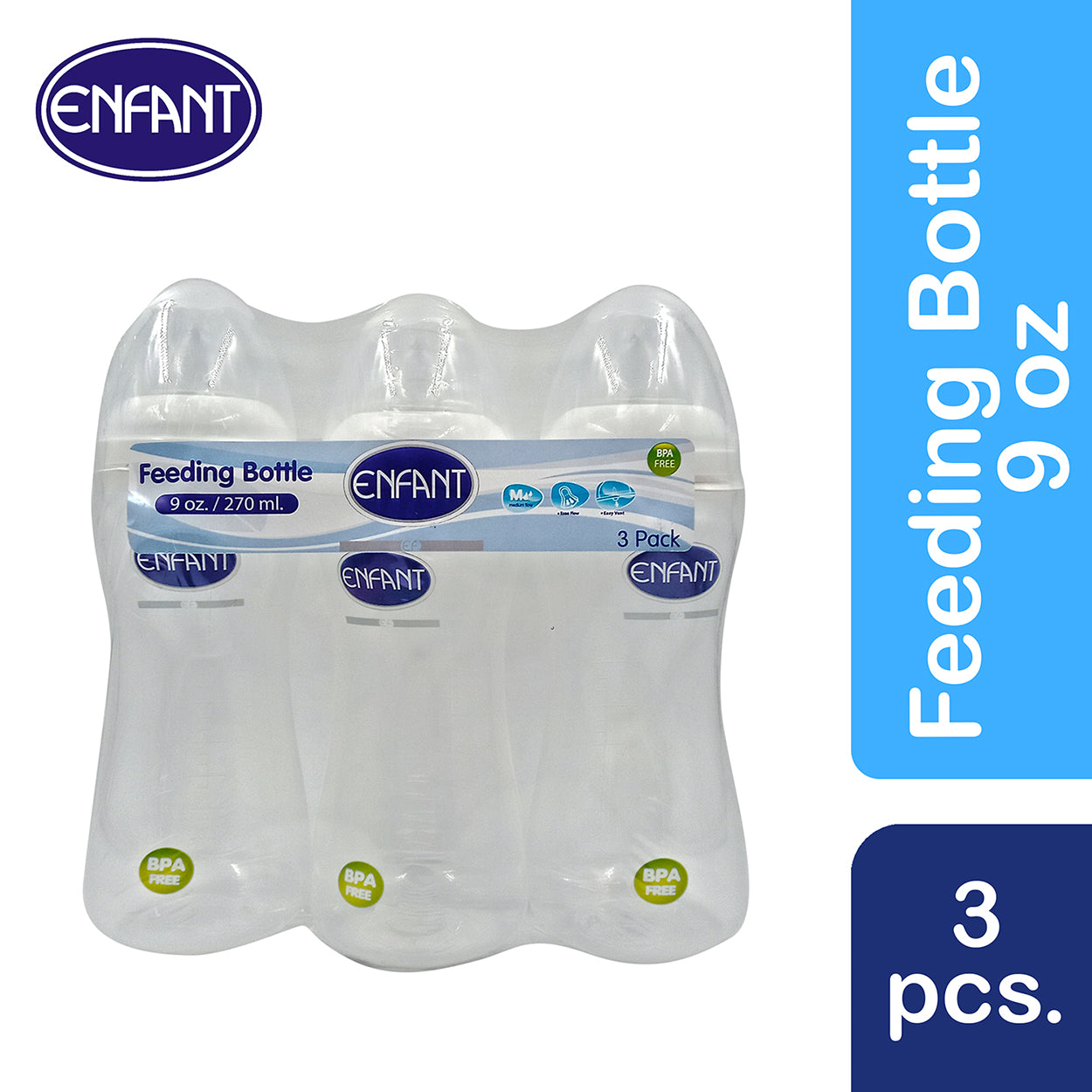 ENFANT Baby Feeding Bottle 8/ 9 oz BPA FREE - (Made in Thailand)