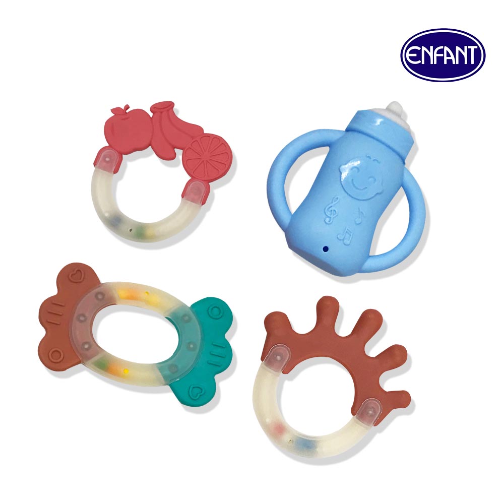 Enfant 4Pcs Newborn Teether Toys Early Learning Education