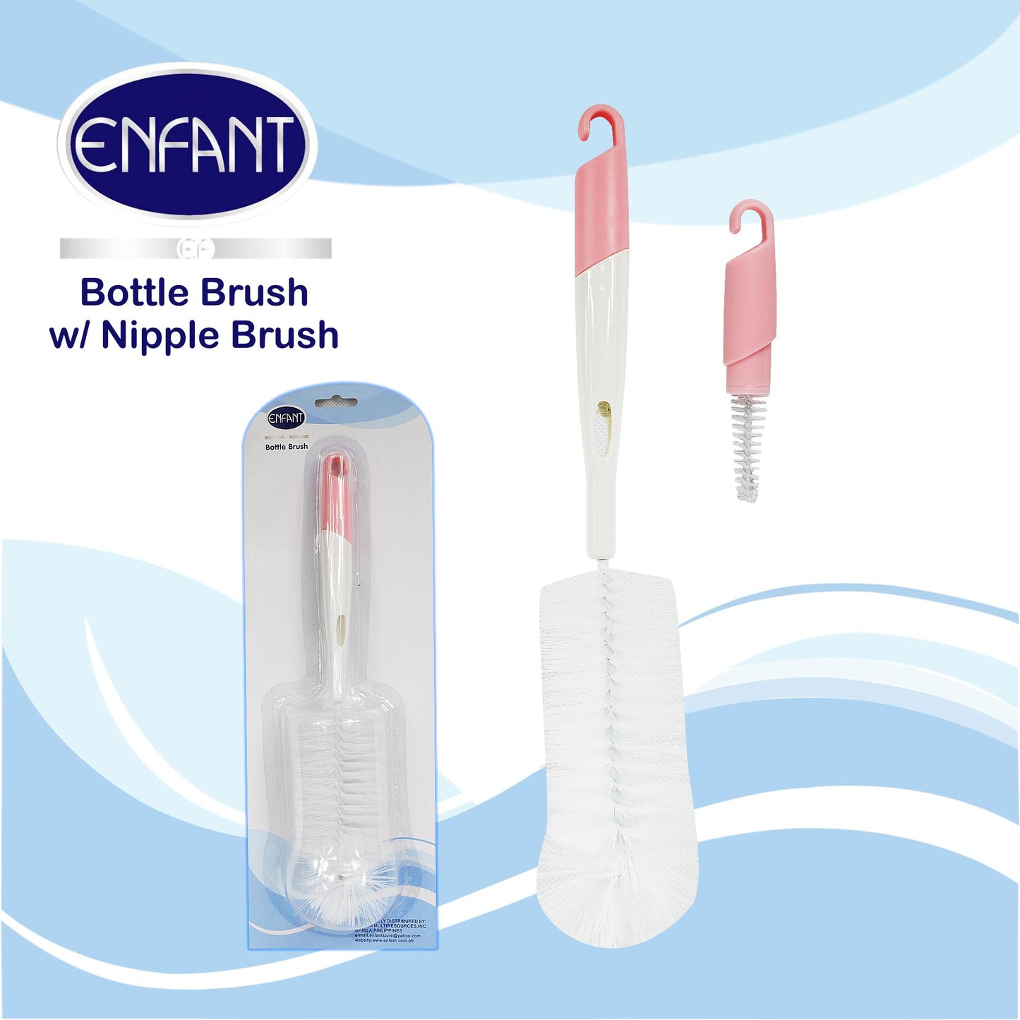 Enfant Baby Bottle Brush with Nipple Brush