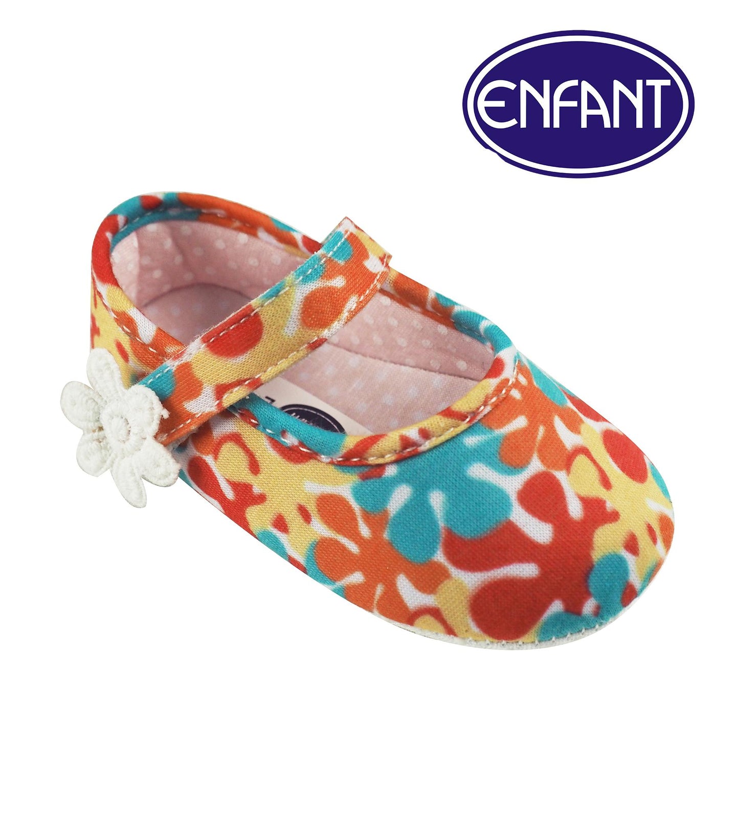 Enfant Baby Girl Shoes with Flower Design