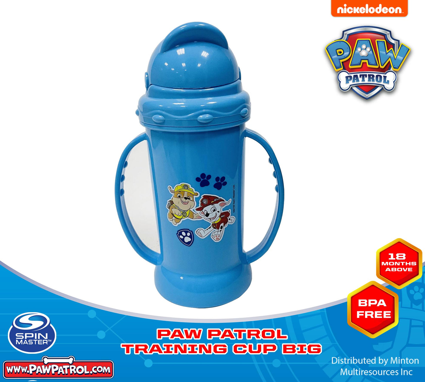 PAW PATROL TRAINING CUP with Straw and cover