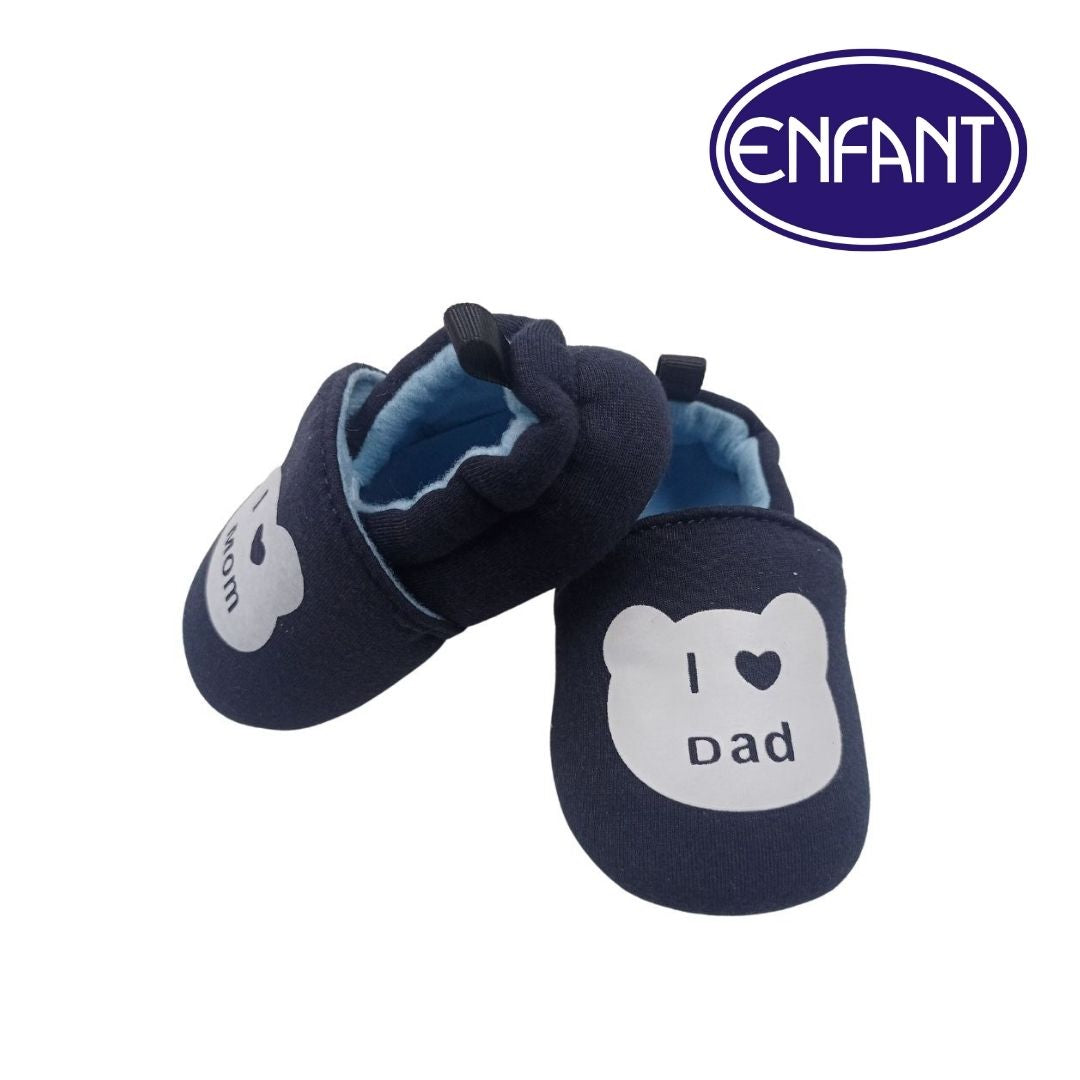 ENFANT BABY SHOES WITH I LOVE MOM & DAD DESIGN