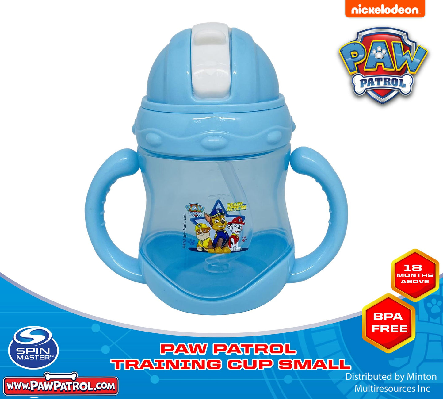 PAW PATROL TRAINING CUP with Straw and cover