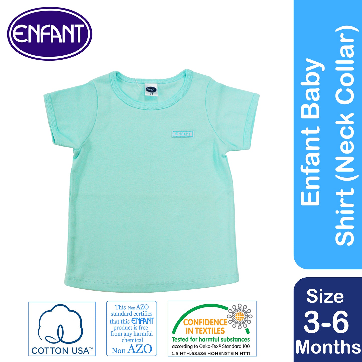 Enfant Baby Newborn Tshirt (Unisex, Girl, Boy) Plain Color