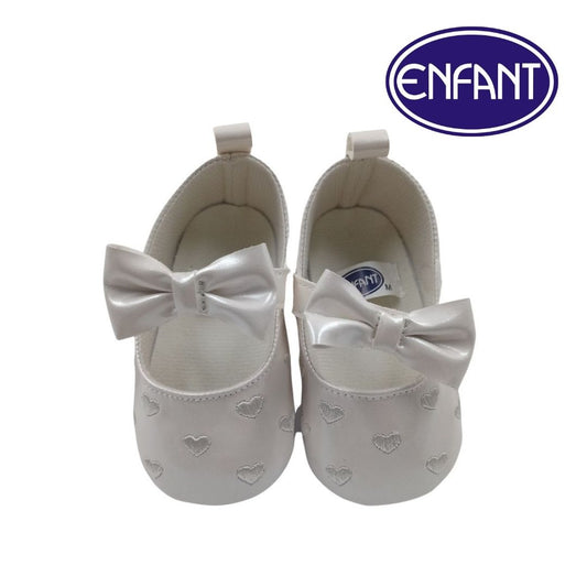 ENFANT BABY GIRLS SHOES WITH HEART AND RIBBON DESIGN