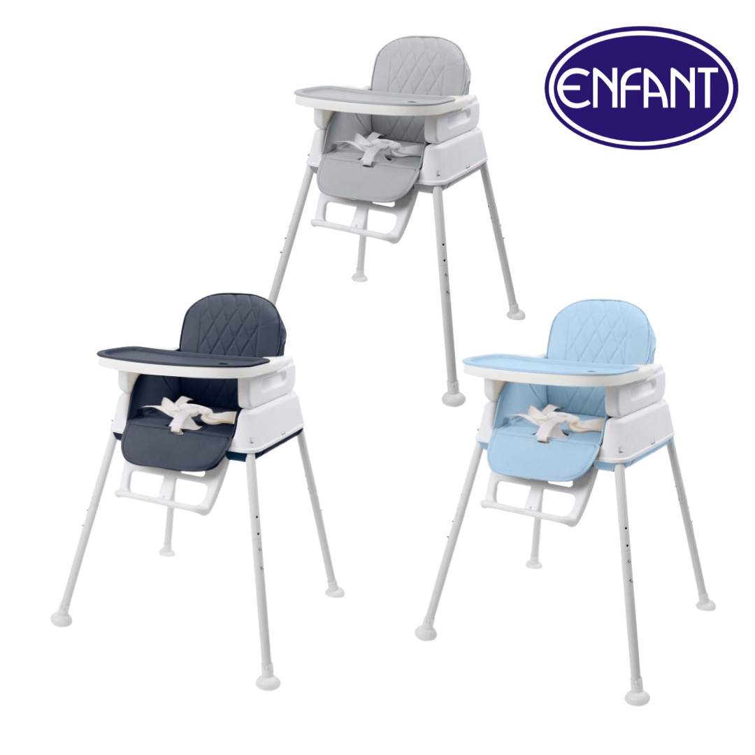 Enfant 4 in 1 Baby High Chair, Adjustable Convertible Baby High Chairs for Babies and Toddlers, Compact/Light Weight/Portable/Easy to Clean