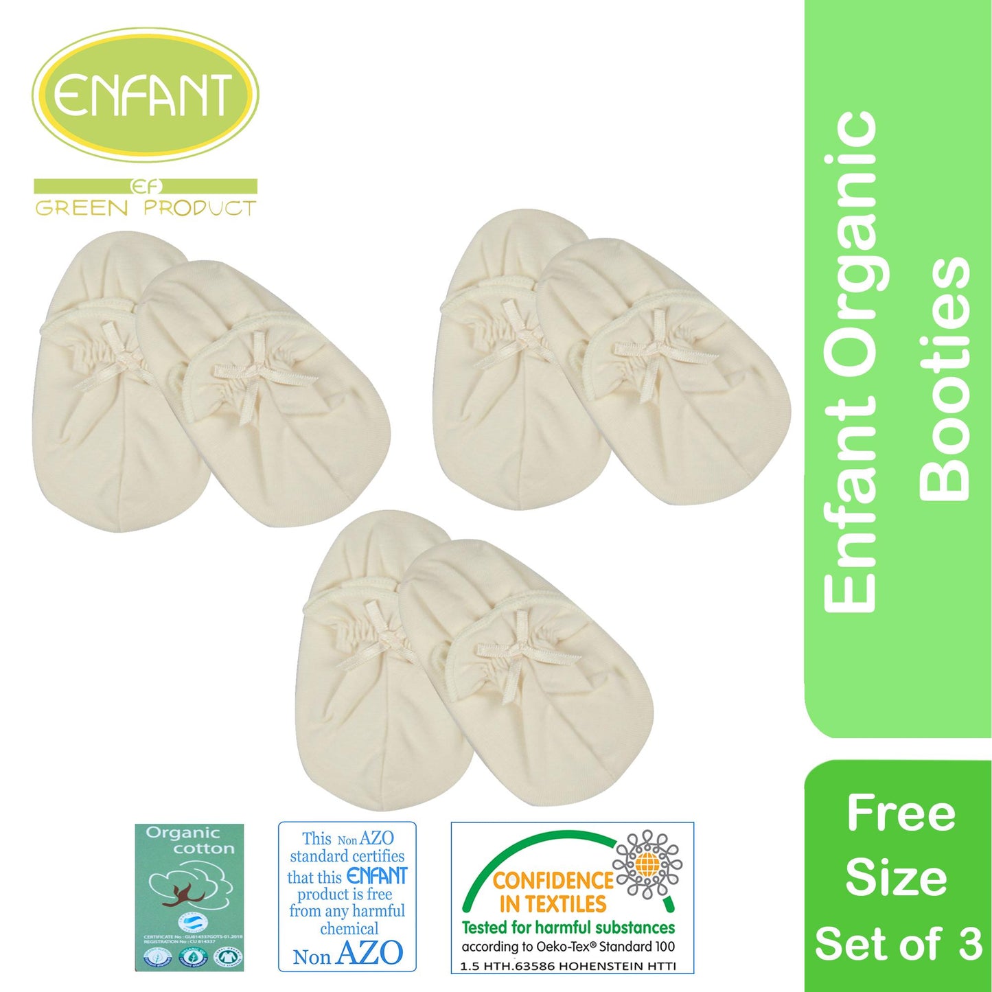 Enfant Organic Booties Set of 3