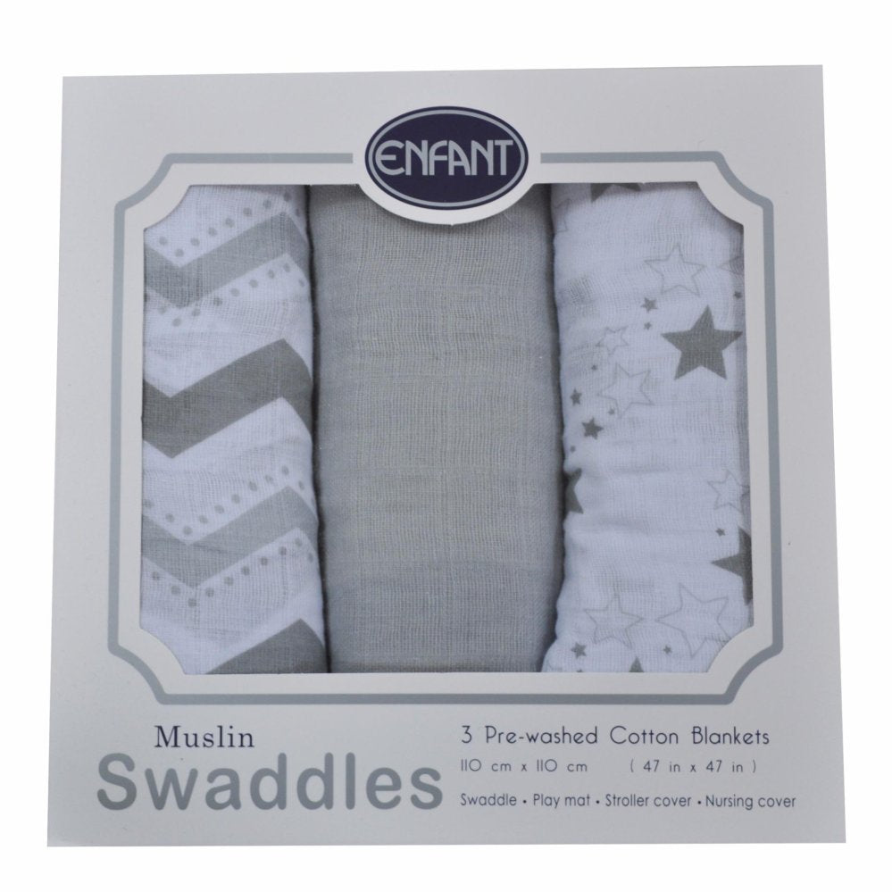 Enfant Baby Muslin Swaddle set of 3