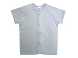 Enfant Shirt with 4 Buttons Down Short Sleeves (Blue)