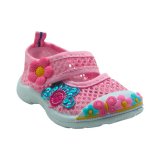 Enfant Toddler Shoes with Flower Patch and Stitch Design (Pink)