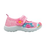 Enfant Toddler Shoes with Flower Patch and Stitch Design (Pink)