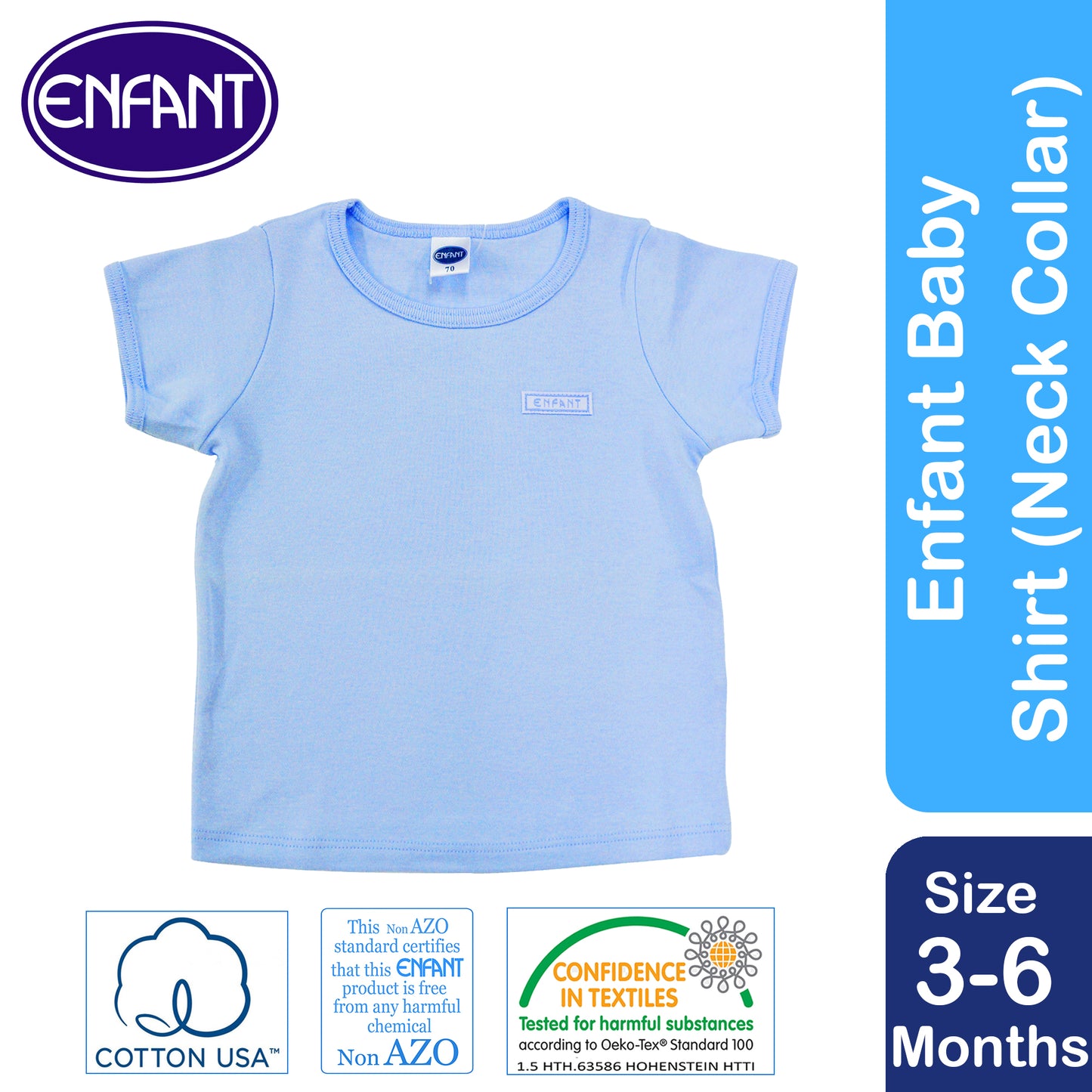 Enfant Baby Newborn Tshirt (Unisex, Girl, Boy) Plain Color