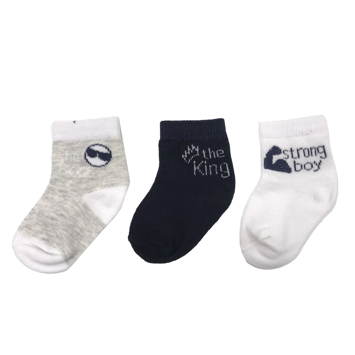 Enfant Baby King Socks for 0-6/ 6-12/ 12-24 mos ( 3 pairs )