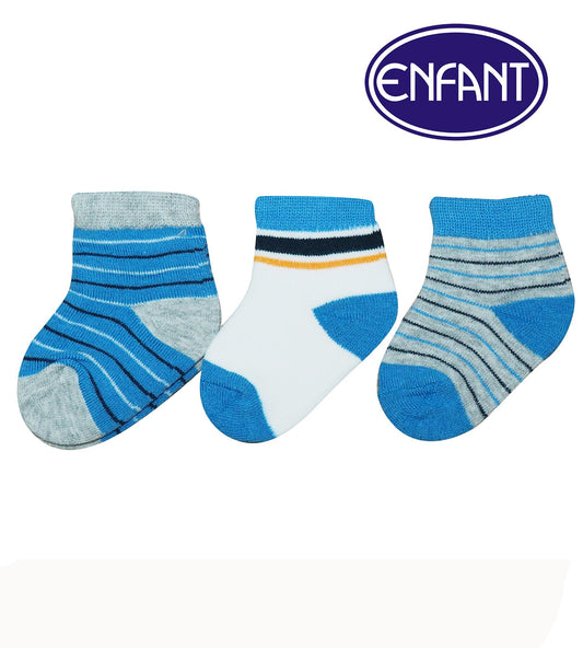 Enfant Baby Boys Socks for 0-6/6-12/12-24 months (3 PAIRS)