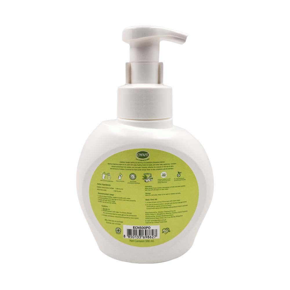 ENFANT Baby Nipple & Bottle Cleanser Foaming Wash/ BOTTLE FOAMING PUMP Foam Mousse 500ml